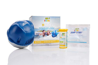 Picture of FROG @Ease Floating System for Hot Tubs - Quick & Easy Self-Regulating Hot Tub Sanitizer - Hot Tub Maintenance System with Cleaning Minerals & SmartChlor Technology