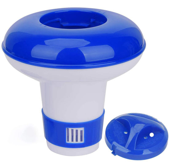 Picture of Floating Mini Spa Chemical Dispenser, Chlorine/Bromine Tablet Floater for 1 Inch Tablets, Idea for Spa, Hot Tub &,Fountain, Inflatable & Above-Ground Pools