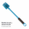 Picture of Owala 2-in-1 Water Bottle Brush Cleaner and Water Bottle Straw Cleaner Brush, Water Bottle Brush with Removable Head and Twist n’ Hide Straw Brush, Smokey Blue