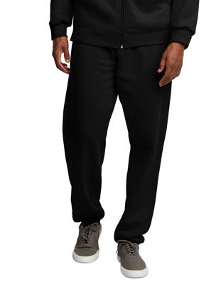 Picture of Fruit Of The Loom Mens Eversoft Fleece Elastic Bottom With Pockets, Relaxed Fit, Moisture Wicking, Breathable Sweatpants, Black, Large US