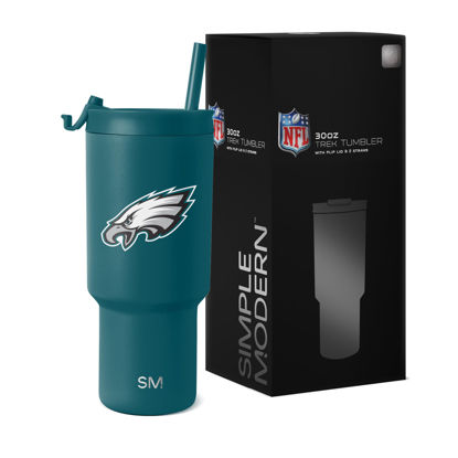 Picture of Simple Modern Officially Licensed NFL Philadelphia Eagles 30 oz Tumbler with Flip Lid and Straws | Insulated Cup Stainless Steel | Gifts for Men Women | Trek Collection | Philadelphia Eagles