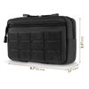 Picture of FRTKK Tactical Molle Admin Pouch Utility Laser Cut EDC Tool Pouch Bag Horizontal Modular Pouches Include US Flag Patch and Keychain (Black)