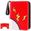 Picture of GOROMA Card Binder 4-Pockets, 400 Pockets Card Holder with 50 Removable Sleeves, Trading Card Collector Zipper Album Holder, Red