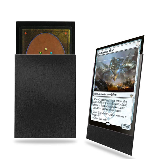 Picture of Black MTG Card Sleeves 200 Pack, Standard Card Sleeves Sturdy MTG Sleeves Matte Back Finish, Perfect Shuffling - Protect All Your Trading Cards Collectible Cards by Fabmaker, Never Tear