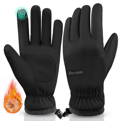 Picture of ihuan Winter Waterproof Ski Gloves Men Women, Snow Warm Cycling Cold Weather, Driving Biking Running