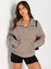 Picture of AUTOMET Womens Sweatshirts Half Zip Cropped Pullover Fleece Quarter Zipper Hoodies 2024 Fall Fashion Outfits Clothes Coffeegrey Medium