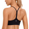 Picture of CRZ YOGA Butterluxe Womens Y Back Sports Bra - Padded Racerback Low Impact Spaghetti Thin Strap Workout Yoga Bra Black Medium