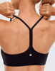 Picture of CRZ YOGA Butterluxe Womens Y Back Sports Bra - Padded Racerback Low Impact Spaghetti Thin Strap Workout Yoga Bra Black Medium