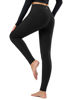 Picture of BALEAF Women's Fleece Lined Leggings Thermal Warm Winter Tights High Waisted Thick Yoga Pants Cold Weather with Pockets Black M