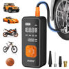 Picture of Tire Inflator Portable Air Compressor - 4X Faster Inflation, 150PSI Air Pump for Car Tires with Digital Pressure Gauge/LED Light, 20000mAh Portable Tire Inflator for Car, Moto, Bike, Ball, etc