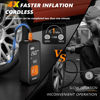 Picture of Tire Inflator Portable Air Compressor - 4X Faster Inflation, 150PSI Air Pump for Car Tires with Digital Pressure Gauge/LED Light, 20000mAh Portable Tire Inflator for Car, Moto, Bike, Ball, etc