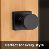 Picture of Kwikset Pismo Interior Passage Door Knob, Handle For Closet and Hallway Doors, Non-Locking Doorknob in Matte Black, with Microban Protection, Square Rose