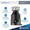 Picture of InSinkErator Badger 5 Garbage Disposal with Power Cord, Standard Series 1/2 HP Continuous Feed Food Waste Disposer, Badger 5 W/C, No Size, Black/Gray