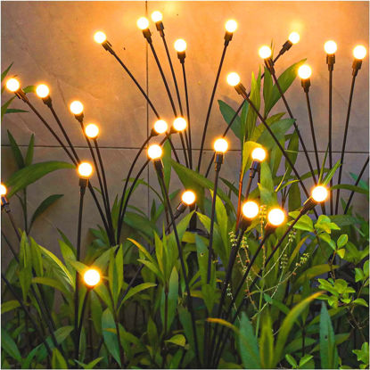 Picture of TONULAX Solar Garden Lights - New Upgraded Solar Swaying Light, Sway by Wind, Solar Outdoor Lights, Yard Patio Pathway Decoration, High Flexibility Iron Wire & Heavy Bulb Base, Warm White(2 Pack)