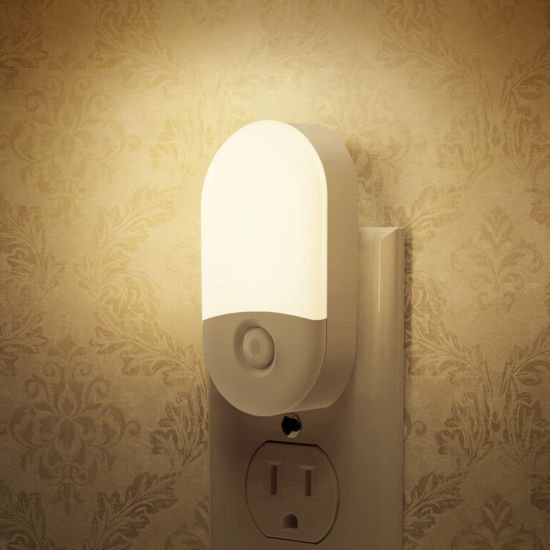 Picture of L LOHAS LED Night Lights Plug into Wall, [𝟐 Pack] LED Dimmable Night Light with Light Sensors, 30/60LM Adjustable Brightness Nightlights, Soft White 3000K Automatic Night Light for Kid, Hallway