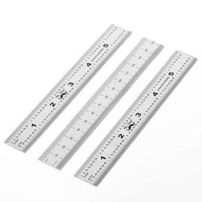 Picture of Mr. Pen- Machinist Ruler, Ruler 6 inch, 3 Pack, mm Ruler, Metric Ruler, Millimeter Ruler, (1/64, 1/32, mm and .5 mm), Metal Ruler 6 inch, Precision Ruler, 6 inch Ruler, Stainless Steel Ruler, Rulers
