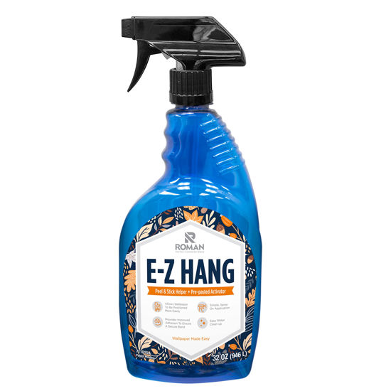 Picture of Roman’s E-Z Hang Peel & Stick Wallpaper Helper + Pre-Pasted Activator, Clear, Non-Staining, 32 Fluid Ounces