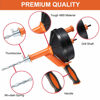 Picture of Drain Auger, Breezz Clog Remover with Drill Adapter, 25 Feet Flexible Plumbing Snake Use Manually or Powered for Kitchen,Bathrom and Shower Sink, Comes with Gloves(Orange)