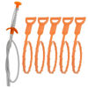 Picture of Amazon Basics Drain Clog Remover Tool, Includes 5 Plastic and 1 Stainless Drain Snakes, Effectively Clean Hair and Other Clog for Toilet, Kitchen Sink, Bathroom Tub, 6 Pack