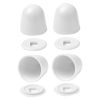 Picture of 4Packs Universal Toilet Bolt Caps, Round Plastic Push-On Toilet Bowl Bolt Caps Covers, with Extra Washers for Easy installation, 1.44 Inch Height, White Color