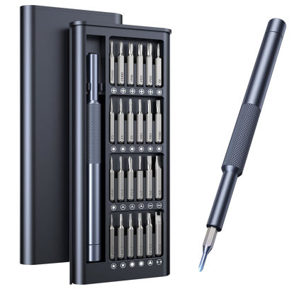 Picture of AXTH 25-in-1 Small Precision Screwdriver Set, Professional Magnetic Mini Repair Tool Kit for Phone, Computer, Watch, Laptop, Macbook, Ring Doorbell, Eyeglass, Electronic, [Bearing Steel] Screw Driver