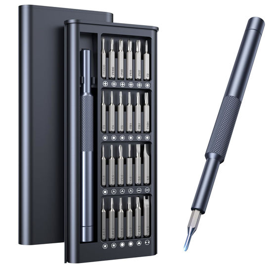 Picture of AXTH 25-in-1 Small Precision Screwdriver Set, Professional Magnetic Mini Repair Tool Kit for Phone, Computer, Watch, Laptop, Macbook, Ring Doorbell, Eyeglass, Electronic, [Bearing Steel] Screw Driver