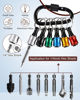 Picture of Push to Unlock,Katerk 6pcs 1/4 inch Hex Shank Aluminum Alloy Screwdriver Bit Holder Light-Weight Quick-Change Extension Bar Keychain Drill Screw Adapter Portable,Black Carabiner,Tool Gifts for Men