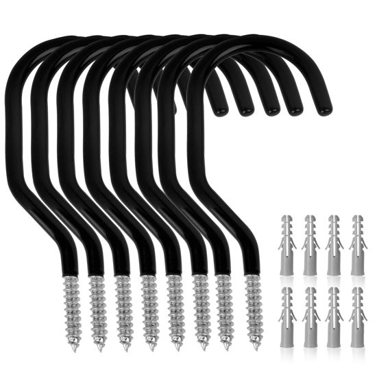 Picture of GURADESIGN 8-Pack Heavy Duty Bike Hook, Loading Capacity 100 LBS, 6 inch, Bike Hooks for Garage Wall and Garage Ceiling