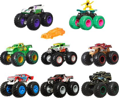 Picture of Hot Wheels Monster Trucks Set, 1 Toy Truck in 1:64 Scale & 1 Crushable Car, Vehicle Play for Kids & Collectors (Styles May Vary)