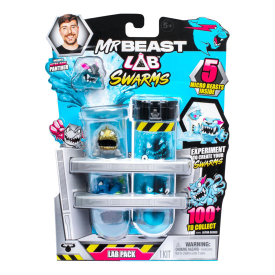 Picture of MrBeast Lab Swarms Lab Pack, Experiment by Adding Water, Shaking Test Tube & Revealing 5 PK of 1" MrBeast Collectible Characters, 100+ to Collect, Look Out for The Limited Edition Hyperchrome Panther