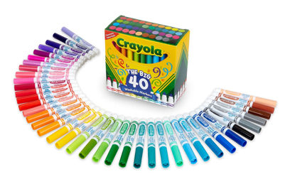 Picture of Crayola Ultra Clean Washable Markers (40ct), Coloring Markers for Kids, Coloring Book Marker Set, Gifts for Kids, Ages 3+