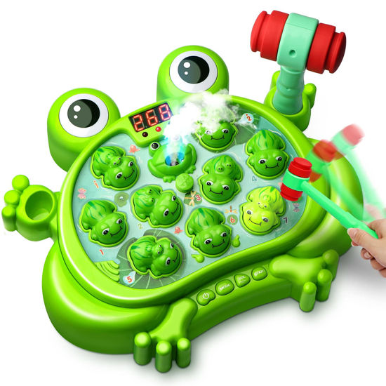 Picture of HopeRock Toys for 2 3 4 5 Year Old Boy,Toddler Toys Age 2-4, Whack A Frog Game,with 5 Modes,45 Levels,9 Music Spray and Light-up, Baby Toy Gifts for Early Learning, Birthday Gift for Toddler Boy Toys