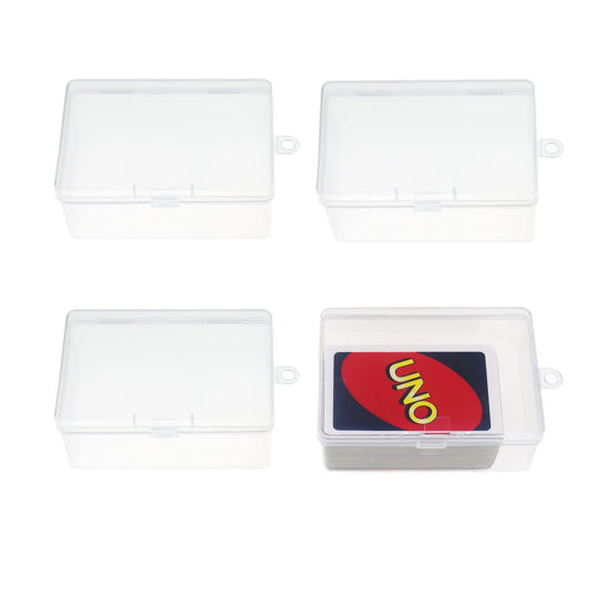 Picture of 4Pcs Plastic UNO Card Case Box Holder Designed for 112Pcs Classic Mattel UNO Card Game, High Capacity Playing Card Case Box Storage (NO Cards)