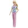 Picture of Barbie Careers Fashion Doll & Accessory, Nurse Wearing Print Top, Pink Pants & White Shoes with Stethoscope