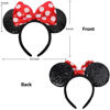 Picture of UNSPAZ Mouse Ears Headbands, Sequin Mouse Ears for Women Girls Boys, Shiny Bow Headband for Cosplay Costume Party Decorations Hair Accessories (Polka Dots)