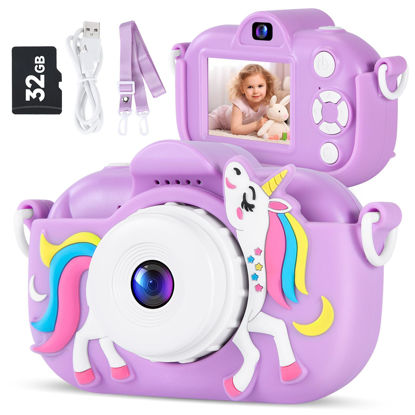 Picture of Kids Camera Digital Camera for Girls Age 3-8, 1080P Toddler Camera for Kids with 32GB SD Card, Toddler Girls Toys Age 6-8, Kids Christmas Birthday Gifts for Girls
