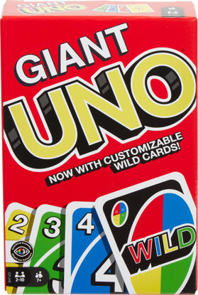 Picture of Mattel Games Giant UNO Card Game for Kids, Adults & Family Night with Oversized & Features for 2 to 10 Players