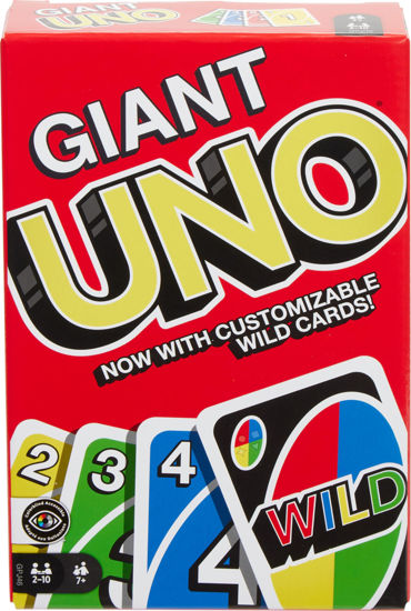 Picture of Mattel Games Giant UNO Card Game for Kids, Adults & Family Night with Oversized & Features for 2 to 10 Players