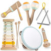 Picture of Baby Musical Instruments-Montessori Wooden Toys for Toddlers 1-3,Neutral Colors Percussion Instruments Set with Modern Boho Xylophone for Kids Preschool Educational 3+