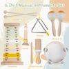 Picture of Baby Musical Instruments-Montessori Wooden Toys for Toddlers 1-3,Neutral Colors Percussion Instruments Set with Modern Boho Xylophone for Kids Preschool Educational 3+
