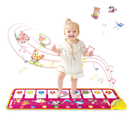 Picture of M SANMERSEN Piano Mat - Musical Keyboard Floor Playmat 39.5" Electronic Music Animal Touch Play Blanket Funny Xmas Gift Toy for 1 2 3 Year Old