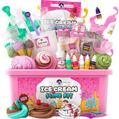 Picture of Original Stationery DIY Ice Cream Slime Kit for Girls, Amazing Ice Cream Slime Making Kit to Make Butter Cloud & Foam Slimes, Fun Easter Present, 10 Year Old Girl Birthday Gifts & Toys for Girls 8-10