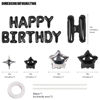 Picture of CANREVEL Happy Birthday Banner 13pcs 16 Inch Mylar Foil Letters with 12pcs Star Balloons Birthday Party Decorations for Kids and Adults - 3D Black