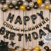 Picture of CANREVEL Happy Birthday Banner 13pcs 16 Inch Mylar Foil Letters with 12pcs Star Balloons Birthday Party Decorations for Kids and Adults - 3D Black