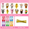 Picture of JIALWEN 12 Pack Valentines Day Cards for Kids with Animal Finger Puppet for Kids Valentine Theme Gifts Greeting Cards School Classroom Exchange Prizes Party Favors for Boys & Girls
