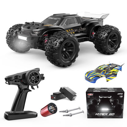 Picture of HYPER GO H16BM 1/16 RTR Brushless Fast RC Cars for Adults, Max 42mph Electric Off-Road RC Truck, High Speed RC Car 4X4 Remote Control Car with 2 Lipo Batteries for Adult, Compatible 3S Lipo