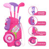 Picture of Liberry Toddler Golf Set for 1 2 3 4 5 Years Old, Upgraded Kids Golf Cart with Unique Shoulder Strap Design, Indoor and Outdoor Golf Toys for Boys Girls (Pink)