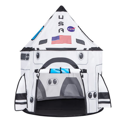 Picture of JOYIN Rocket Ship Play Tent Pop up Play Tent Kids Indoor Outdoor Spaceship Playhouse Tent Set