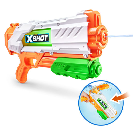 Picture of X-Shot Fast-Fill Medium Water Blaster by ZURU, Watergun for Summer, XShot Water Toys, Squirt Gun Soaker (Fills with Water in just 1 Second!) Big Water Toy for Children, Boys, Teen, Men (Medium)