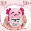 Picture of WEYON Daughter Gifts from Mom Dad, Mini Crochet Axolotl for Year Old Little Girl Kid from Mother Father, Best for Birthday, Christmas Stocking Stuffers, Easter & Valentines, Teen Girls Teenage Gifts